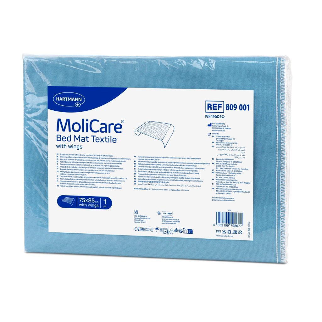 MOLICARE Bed Mat Textile 75x85 cm mit Flügel