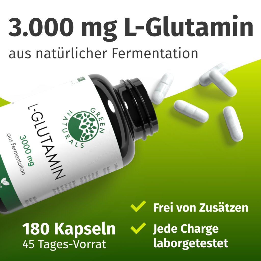 GREEN NATURALS L-Glutamin 3000 mg vegan Kapseln