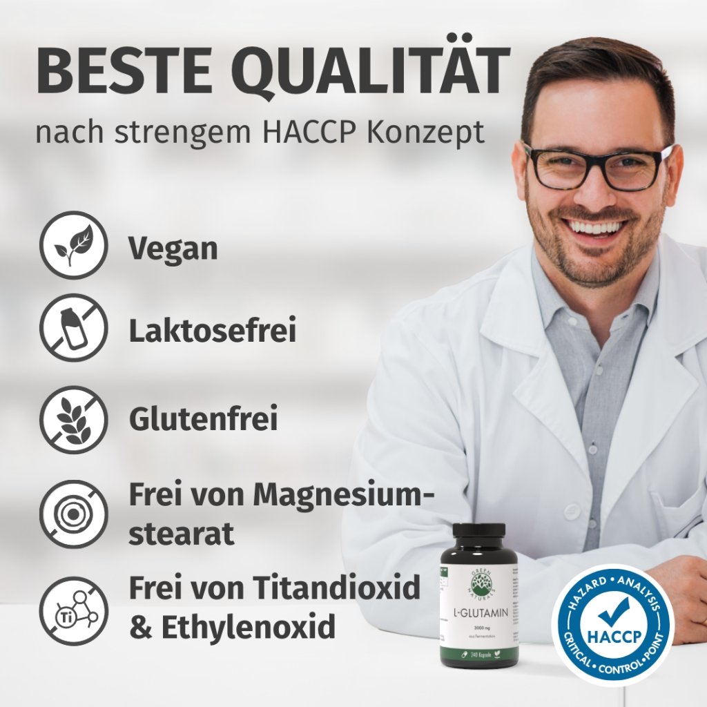 GREEN NATURALS L-Glutamin 3000 mg vegan Kapseln