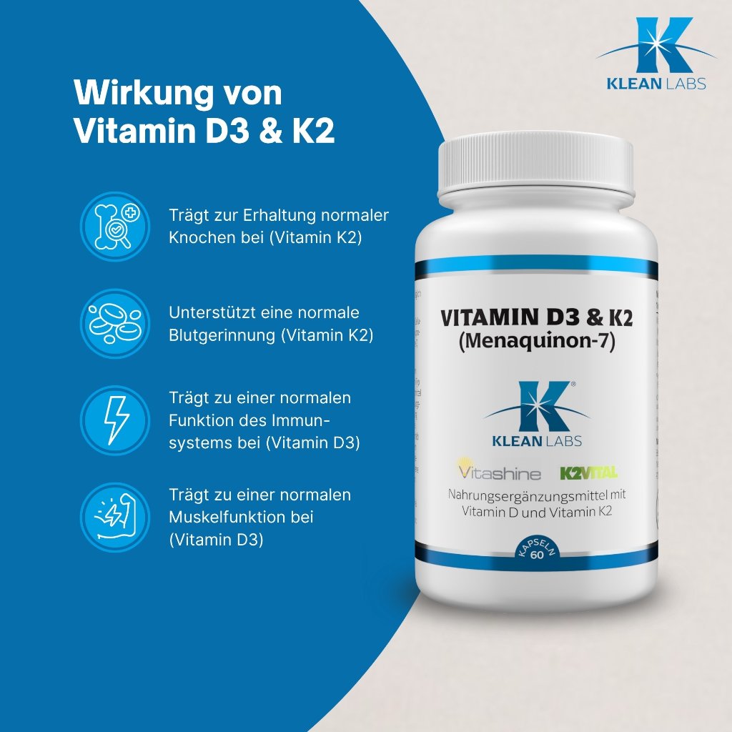 Klean Labs Vitamin D3 & K2 Menaquinon 7