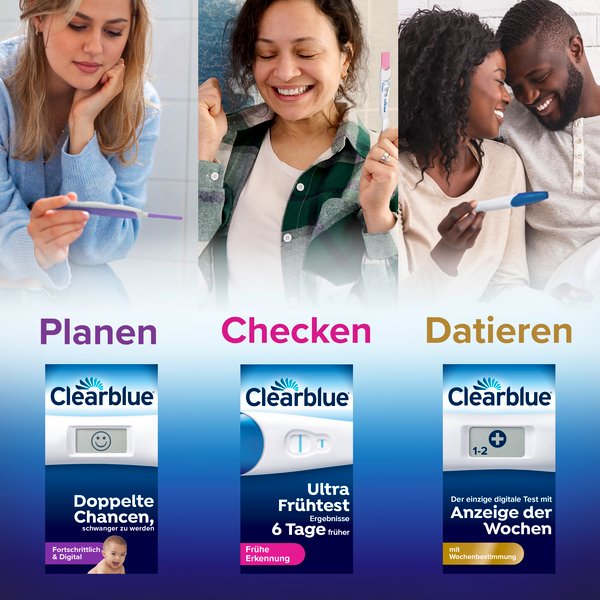 CLEARBLUE Schwangerschaftstest schnelle Erkennung 3er