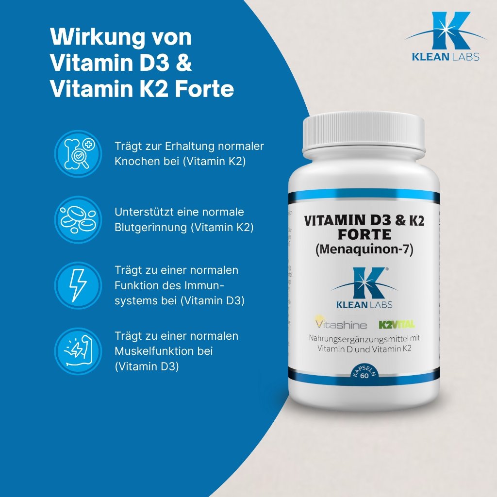 Klean Labs Vitamin D3 & K2 forte Menaquinon 7