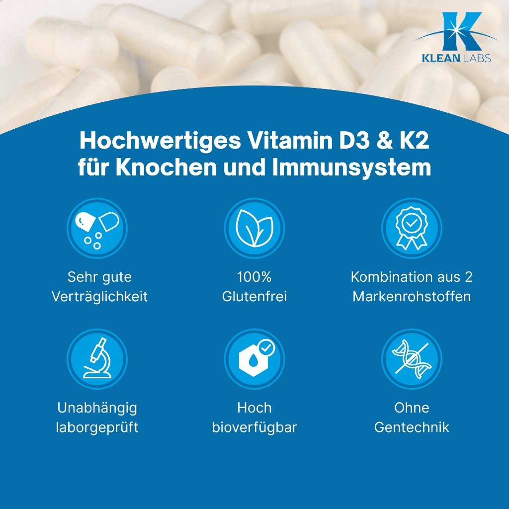 Klean Labs Vitamin D3 & K2 forte Menaquinon 7