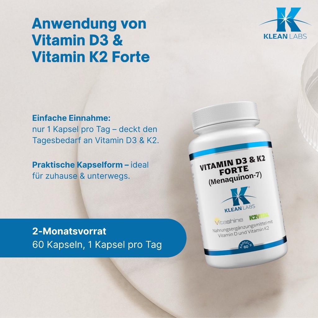 Klean Labs Vitamin D3 & K2 forte Menaquinon 7