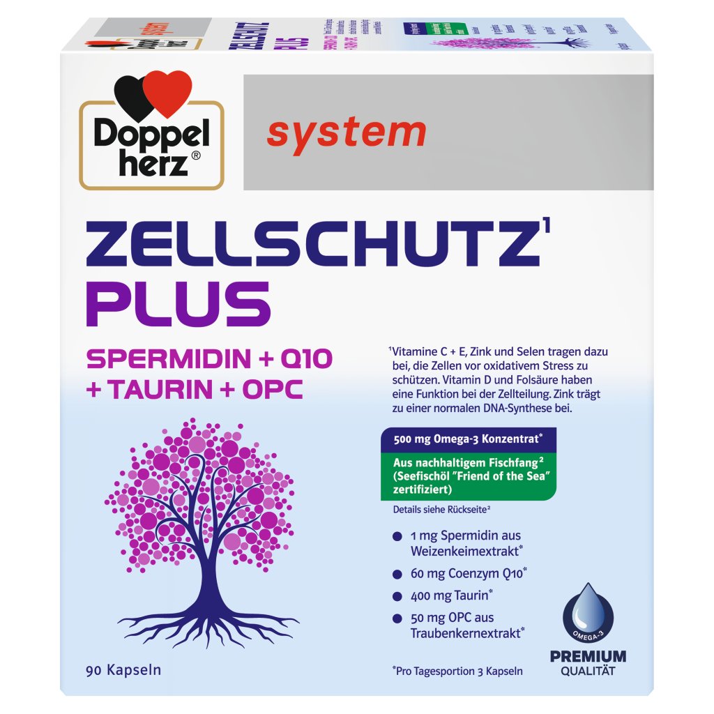 Doppelherz system ZELLSCHUTZ¹ PLUS SPERMIDIN + Q10 + TAURIN + OPC