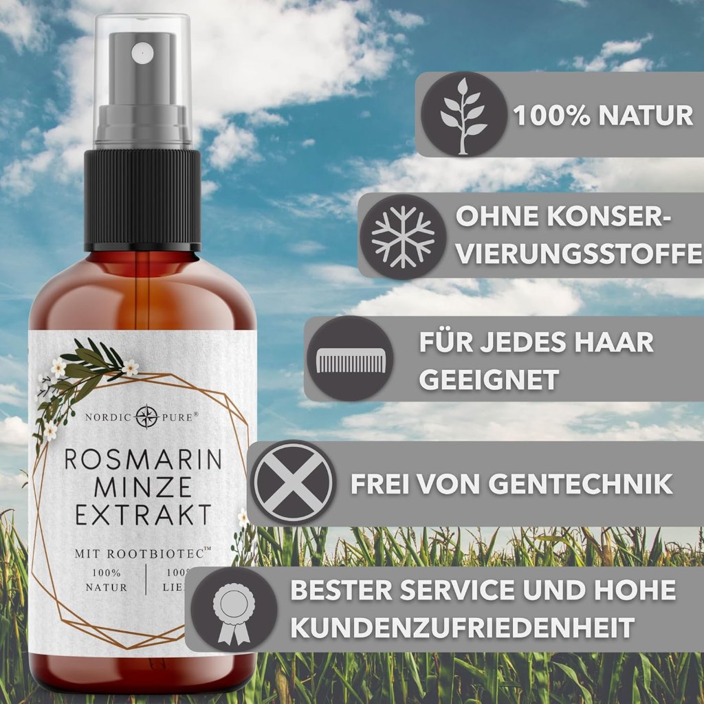 Nordic Pure Rosmarin-Minze-Extrakt – Haarpflege mit RootBioTec™, alkoholfrei