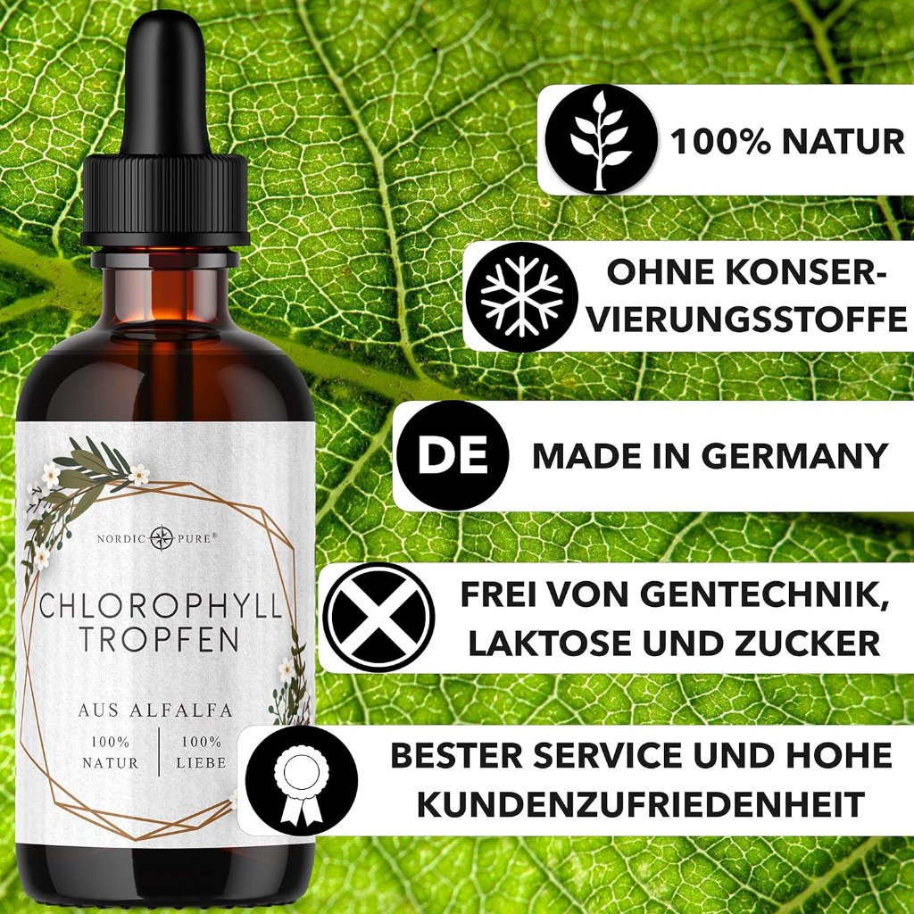 Nordic Pure Chlorophyll-Tropfen aus Alfalfa