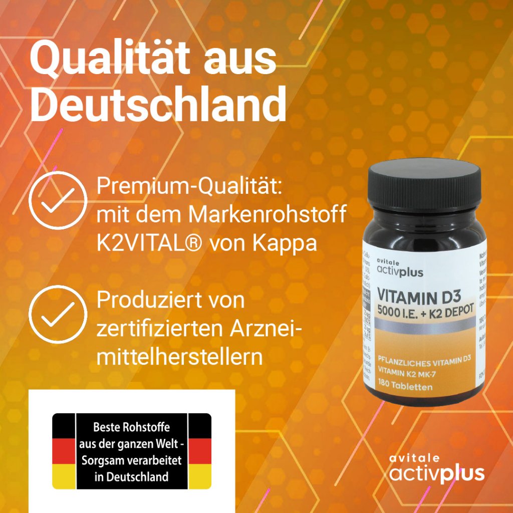 ACTIVPLUS Vitamin D3 5000 I.E.+K2 Depot Tabletten