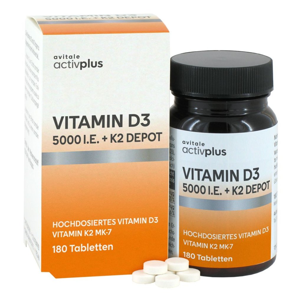 ACTIVPLUS Vitamin D3 5000 I.E.+K2 Depot Tabletten
