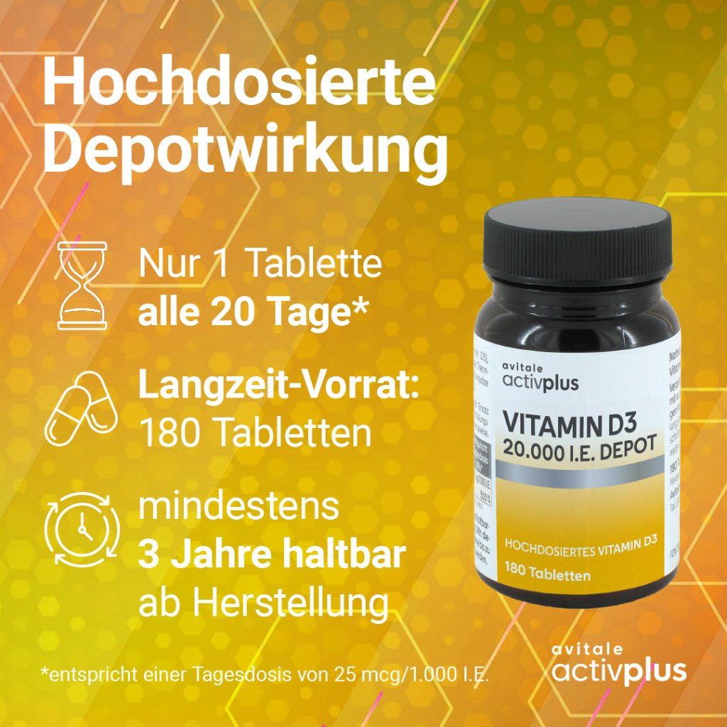 ACTIVPLUS Vitamin D3 20.000 I.E. Depot Tabletten