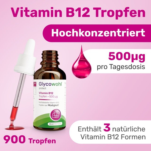 GLYCOWOHL Vitamin B12 Tropfen 500 μg bei Müdigkeit