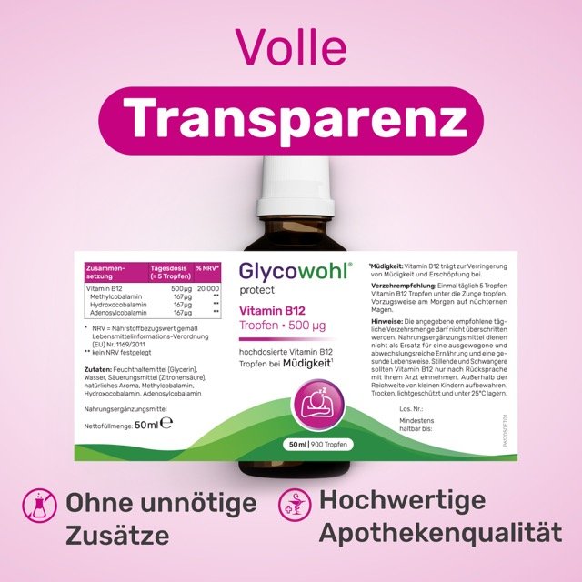 GLYCOWOHL Vitamin B12 Tropfen 500 μg bei Müdigkeit