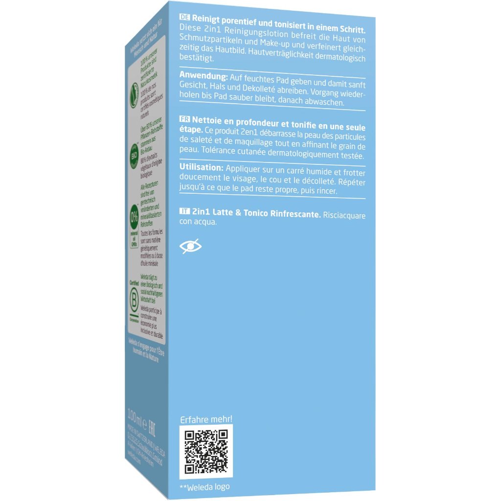 WELEDA 2in1 erfrischende Reinigung Milch