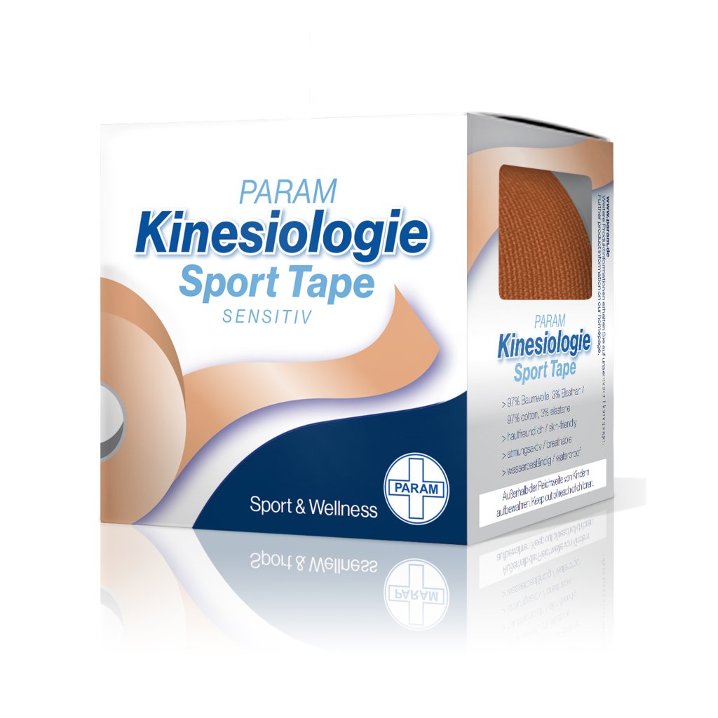 PARAM Kinesiologie Sport Tape, 5 cm x 5 m, beige