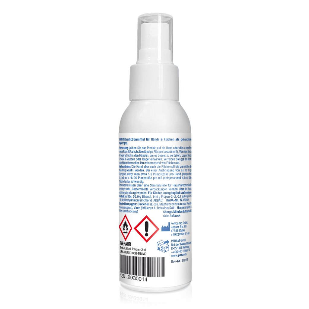 DESINFEKTION Hände & Flächen Spray 2in1 PARAM