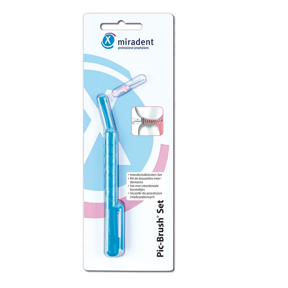 MIRADENT Interd.Pic-Brush Set 1Halt+1Bü.tran.blau