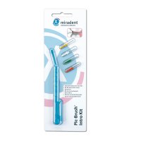 MIRADENT Interd.Pic-Brush Intro Kit 1H+4B.tra.blau