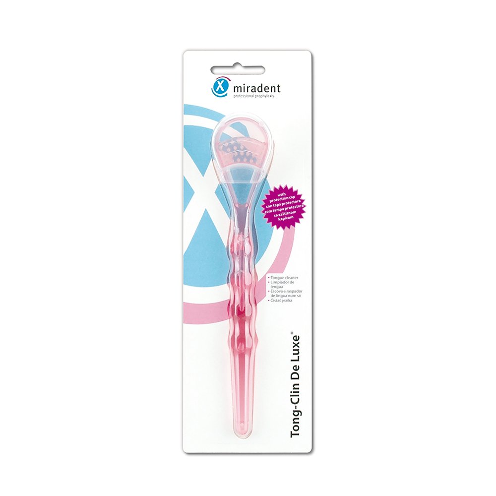 MIRADENT Zungenreiniger Tong-Clin de L.pink trans.