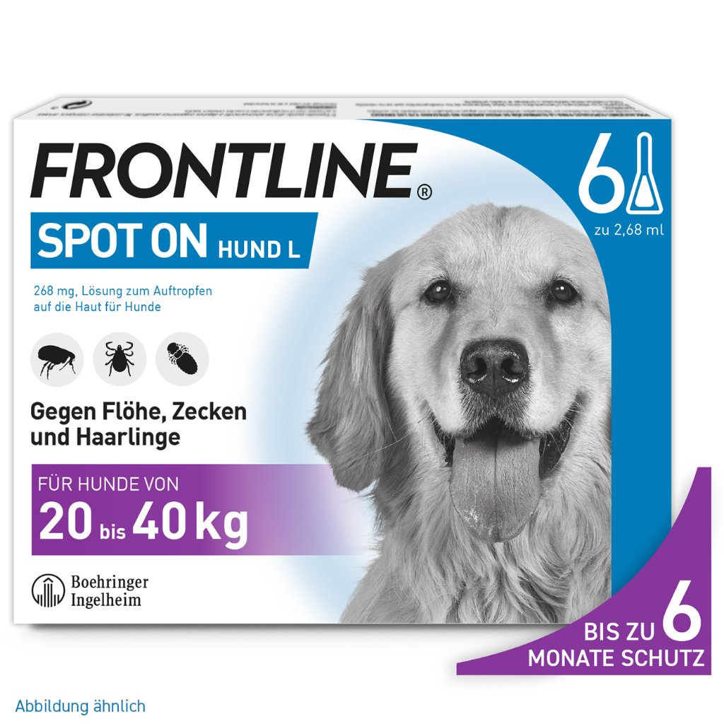 Frontline Spot on Floh- und Zeckenschutz f. Hunde L 6 Pip.