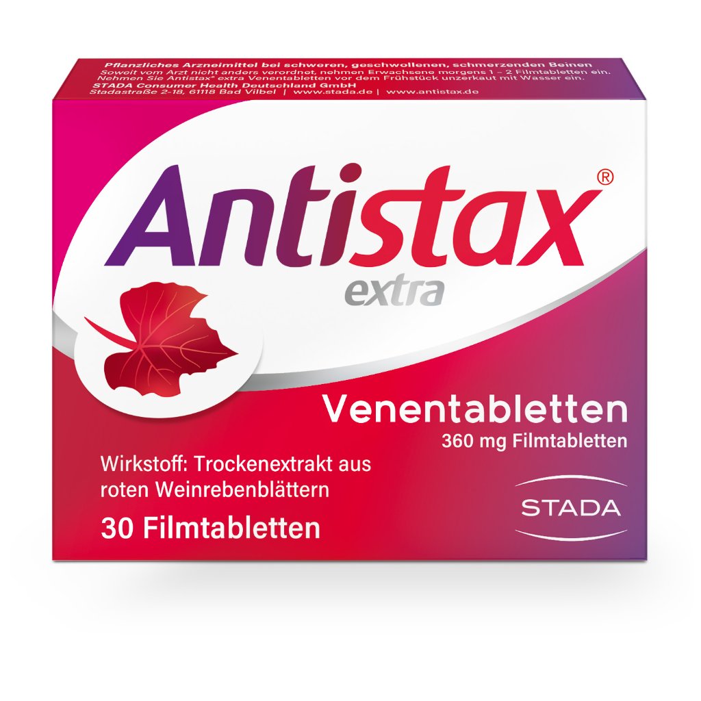 Antistax® extra Venentabletten, bei müden, schweren Beinen, Venenschwäche & Krampfadern