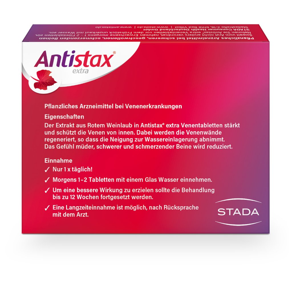 Antistax® extra Venentabletten, bei müden, schweren Beinen, Venenschwäche & Krampfadern