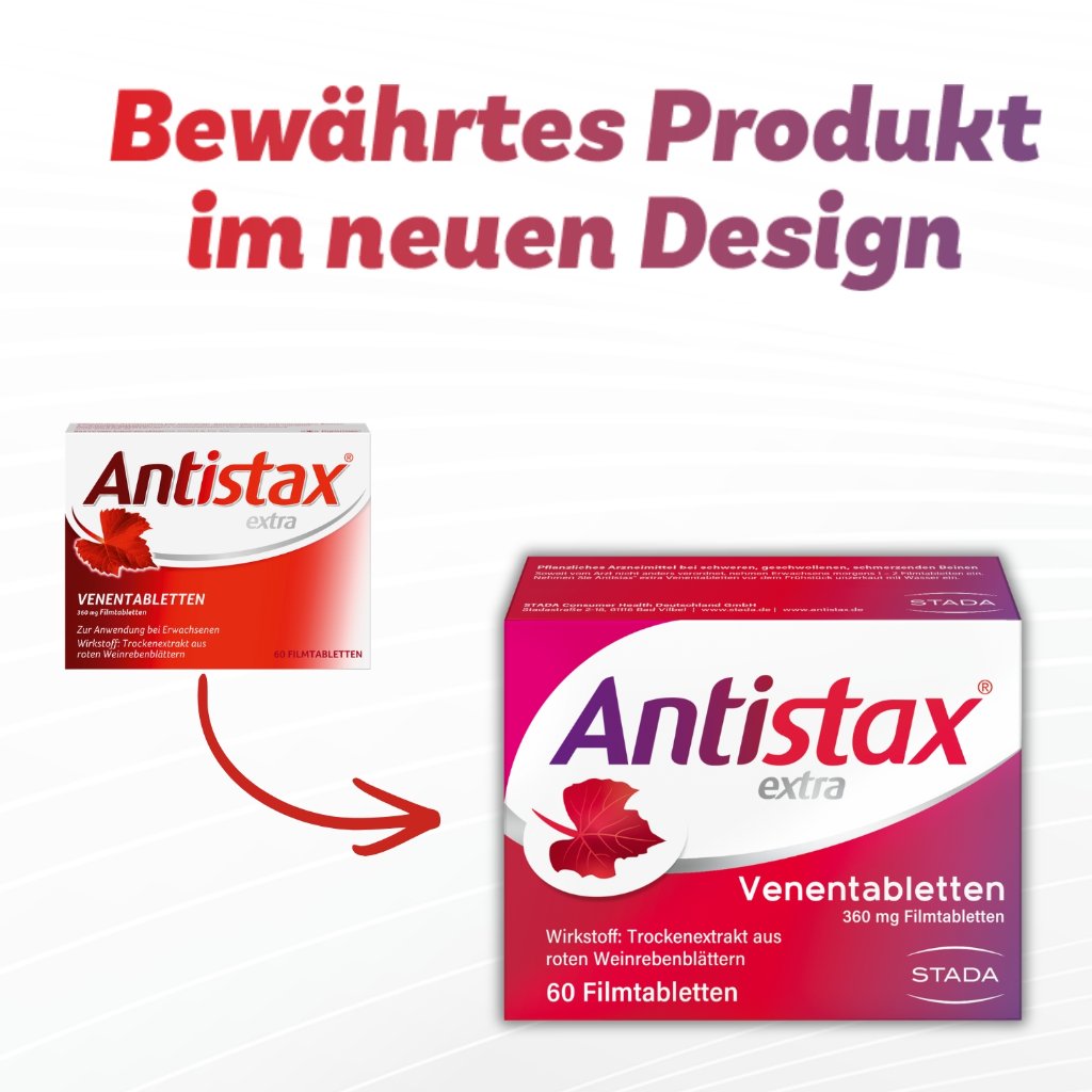 Antistax® extra Venentabletten, bei müden, schweren Beinen, Venenschwäche & Krampfadern