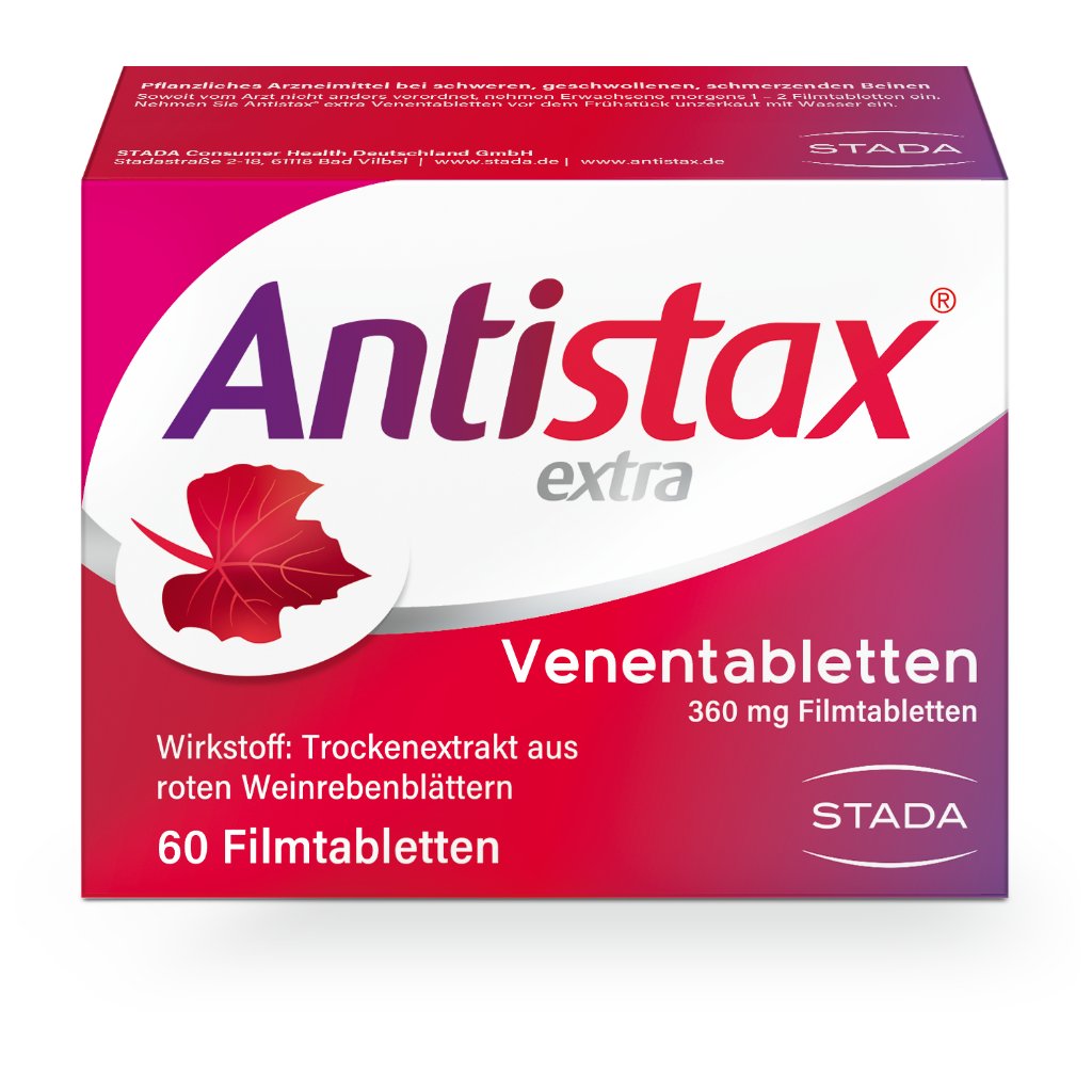 Antistax® extra Venentabletten, bei müden, schweren Beinen, Venenschwäche & Krampfadern