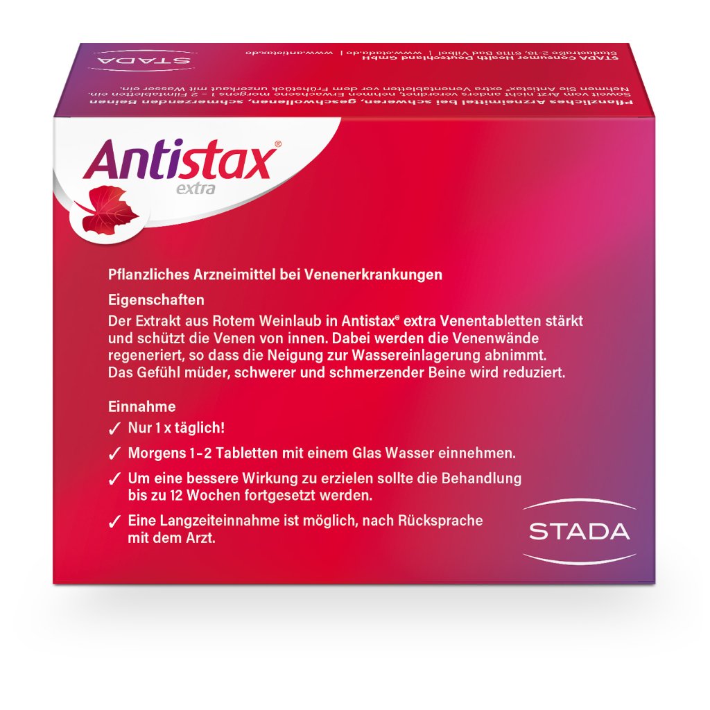 Antistax® extra Venentabletten, bei müden, schweren Beinen, Venenschwäche & Krampfadern