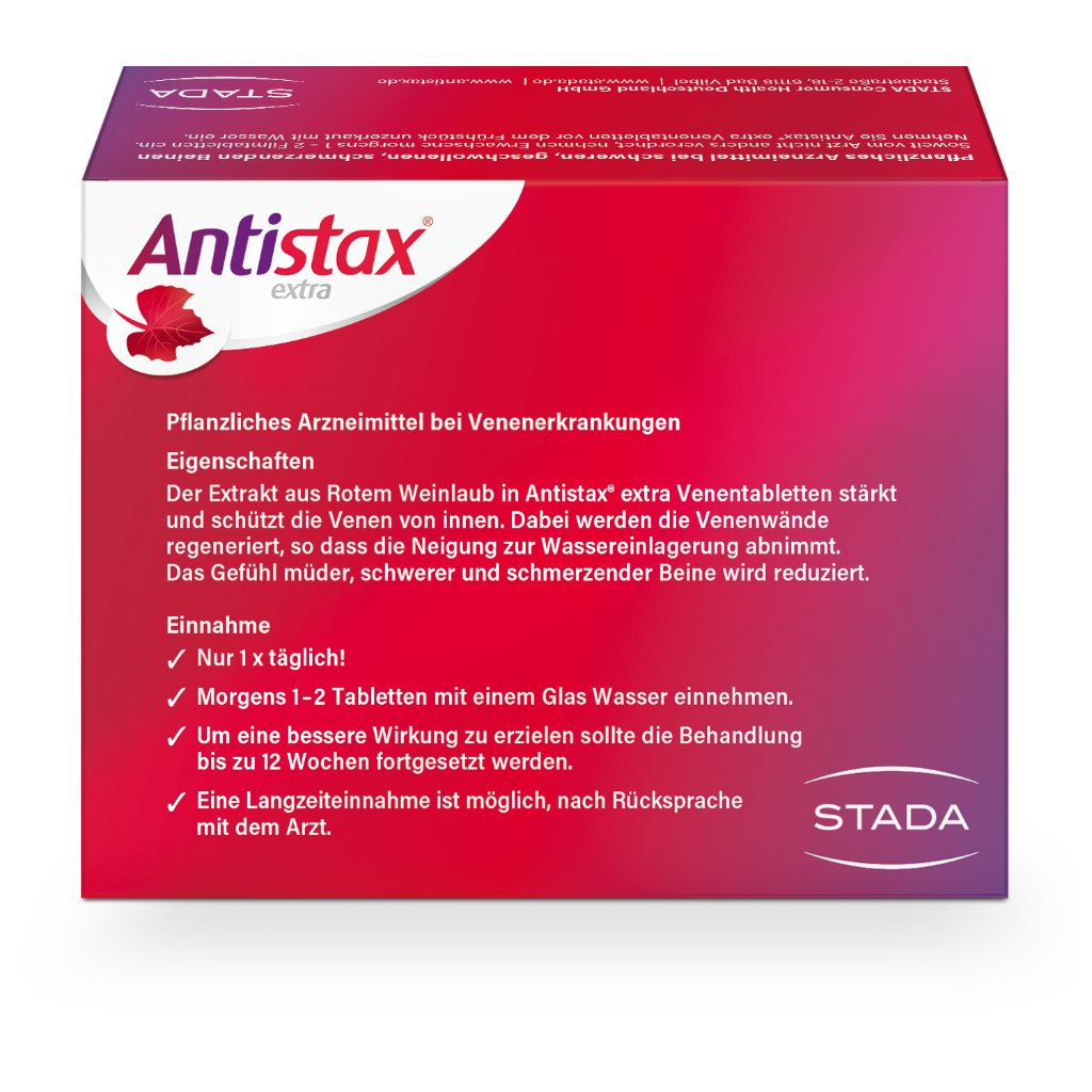 Antistax® extra Venentabletten, bei müden, schweren Beinen, Venenschwäche & Krampfadern