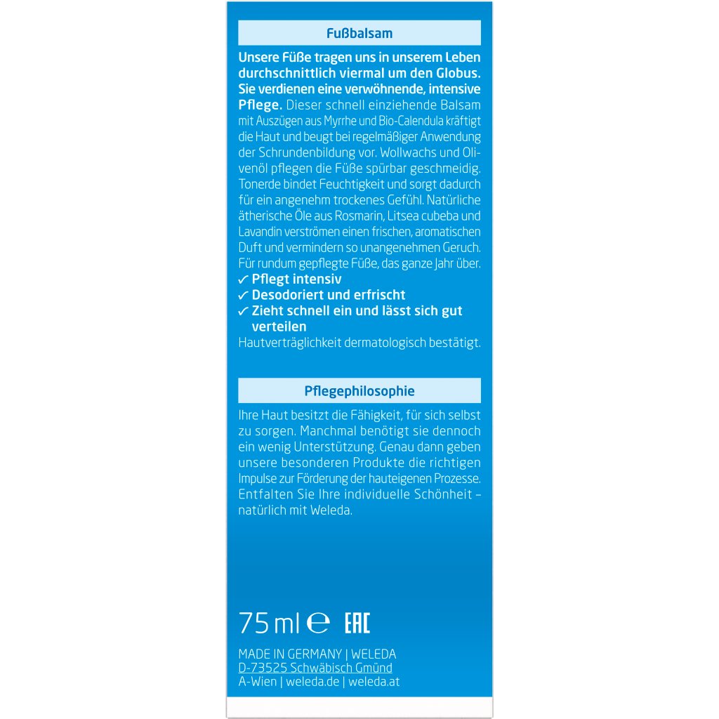 Weleda Fußbalsam Schutz & Pflege gegen Blasenbildung