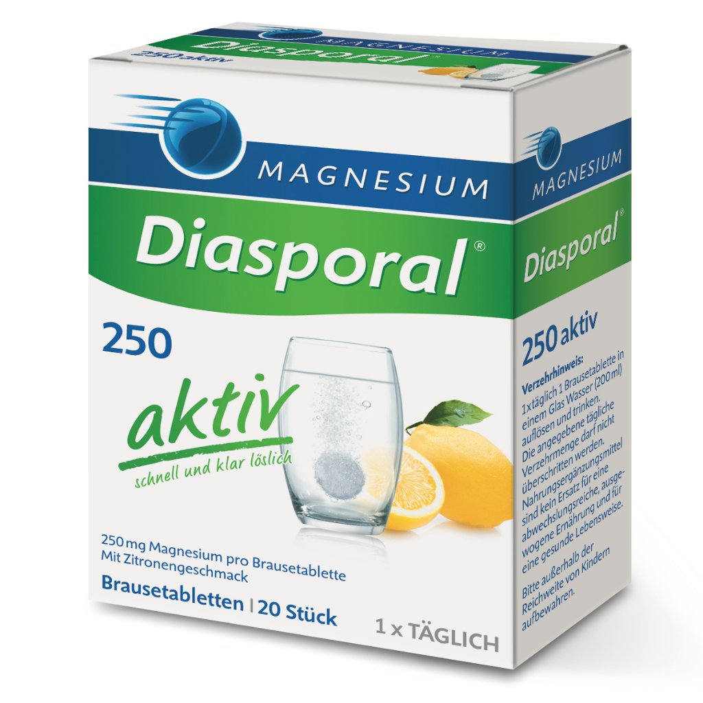 Magnesium-Diasporal® 250 aktiv Brausetabletten, 20 Stück
