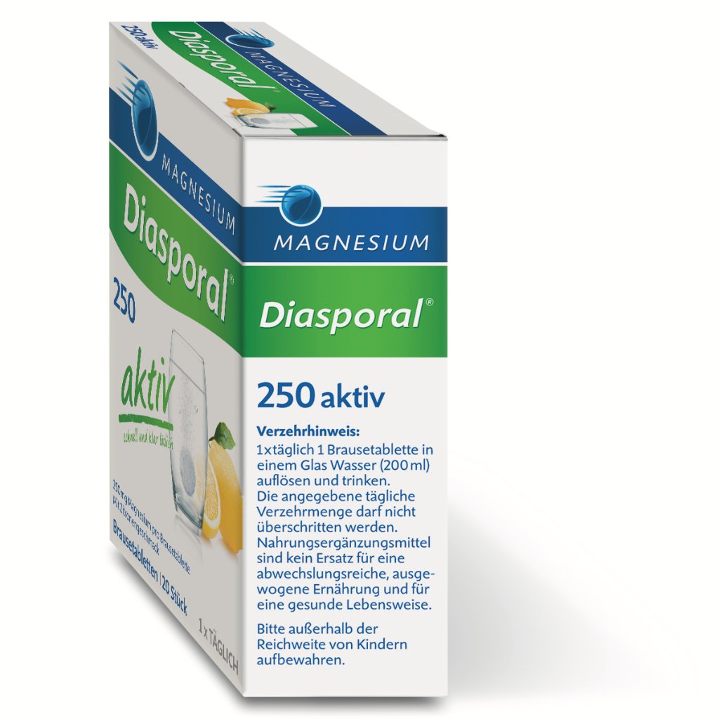 Magnesium-Diasporal® 250 aktiv Brausetabletten, 20 Stück