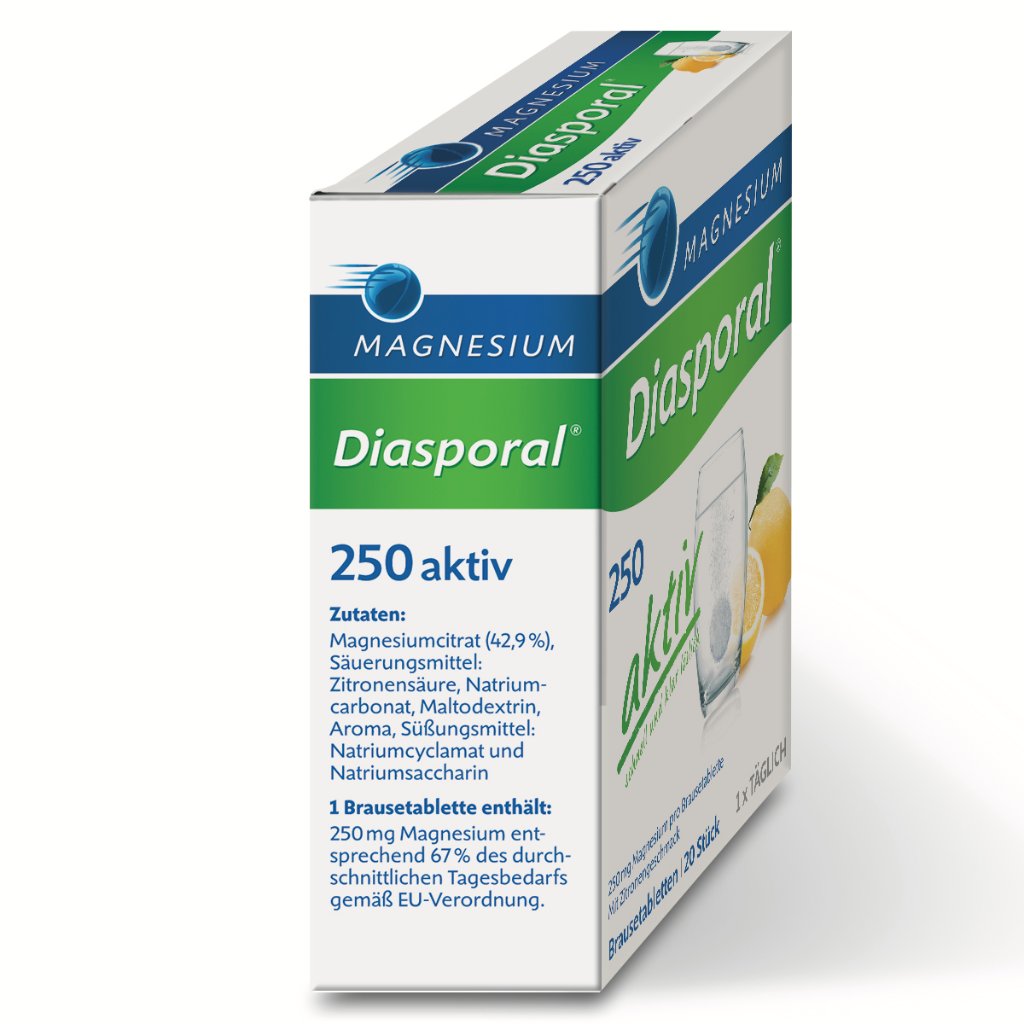 Magnesium-Diasporal® 250 aktiv Brausetabletten, 20 Stück