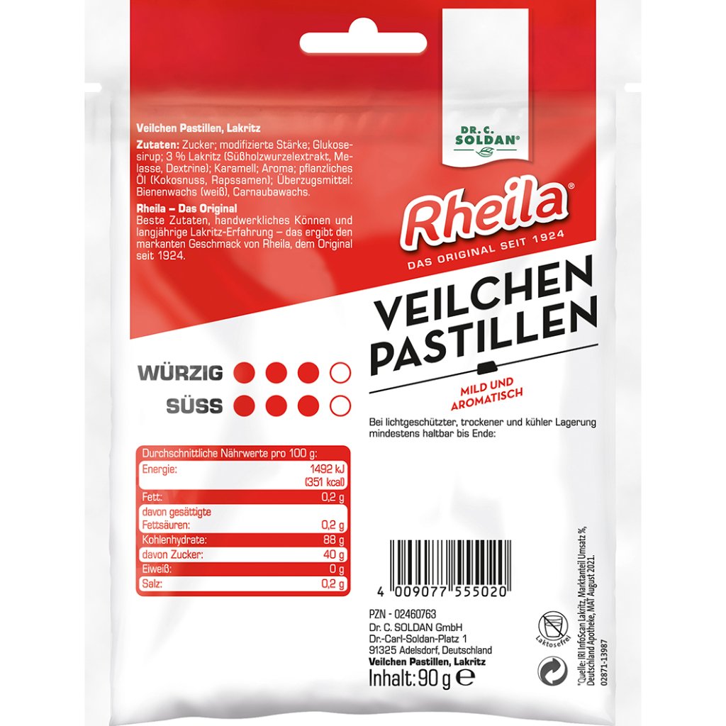 RHEILA Veilchen Pastillen mit Zucker