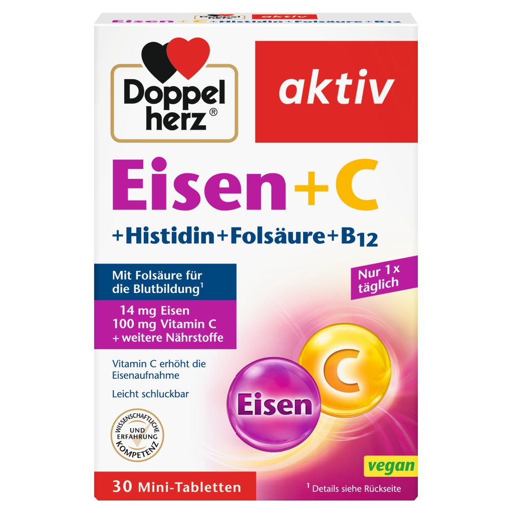 Doppelherz Eisen + C+ Histidin + Folsäure