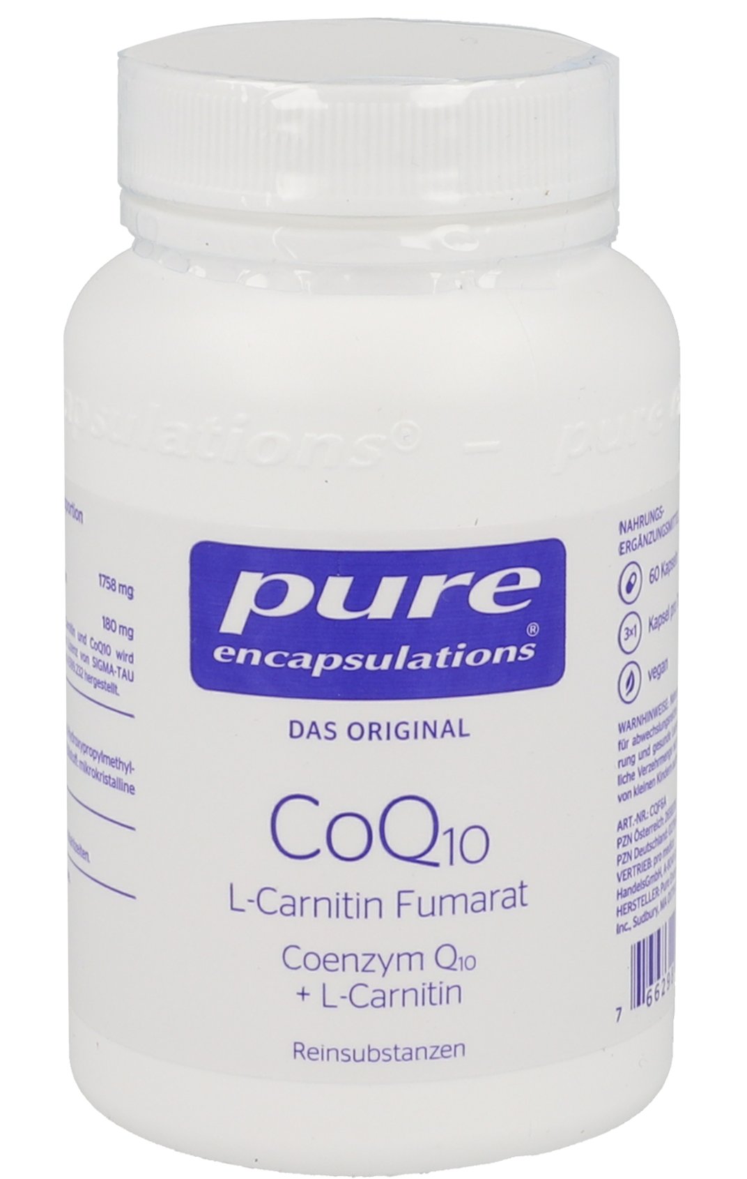 PURE ENCAPSULATIONS CoQ10 L Carnitin Fumar.Kps.