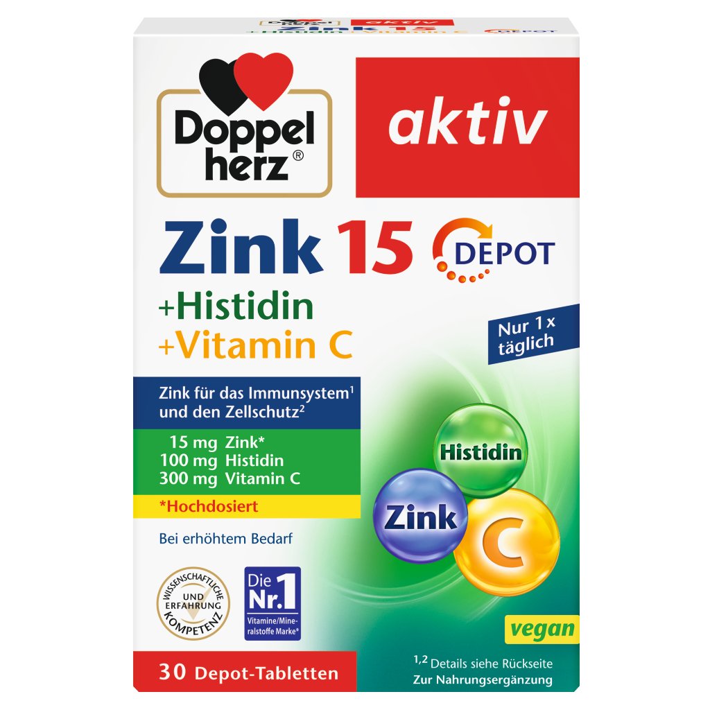 Doppelherz Zink 15 + Histidin + Vitamin C DEPOT