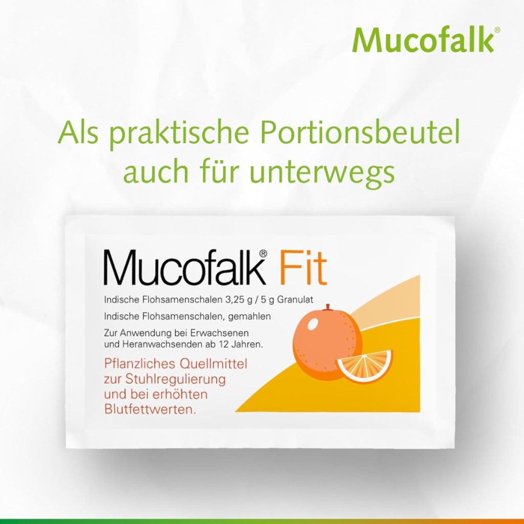 Mucofalk Fit, mit Orangengeschmack, 20 St, Flohsamenschalen