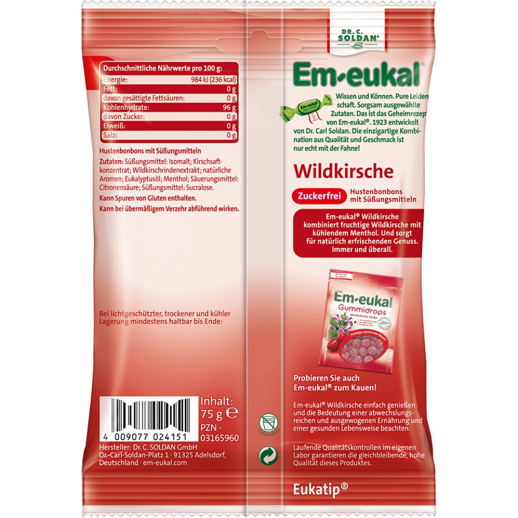 EM-EUKAL Bonbons Wildkirsche zuckerfrei