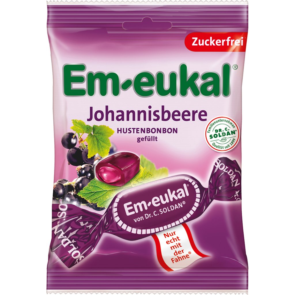 EM-EUKAL Bonbons Johannisbeere gefüllt zuckerfei