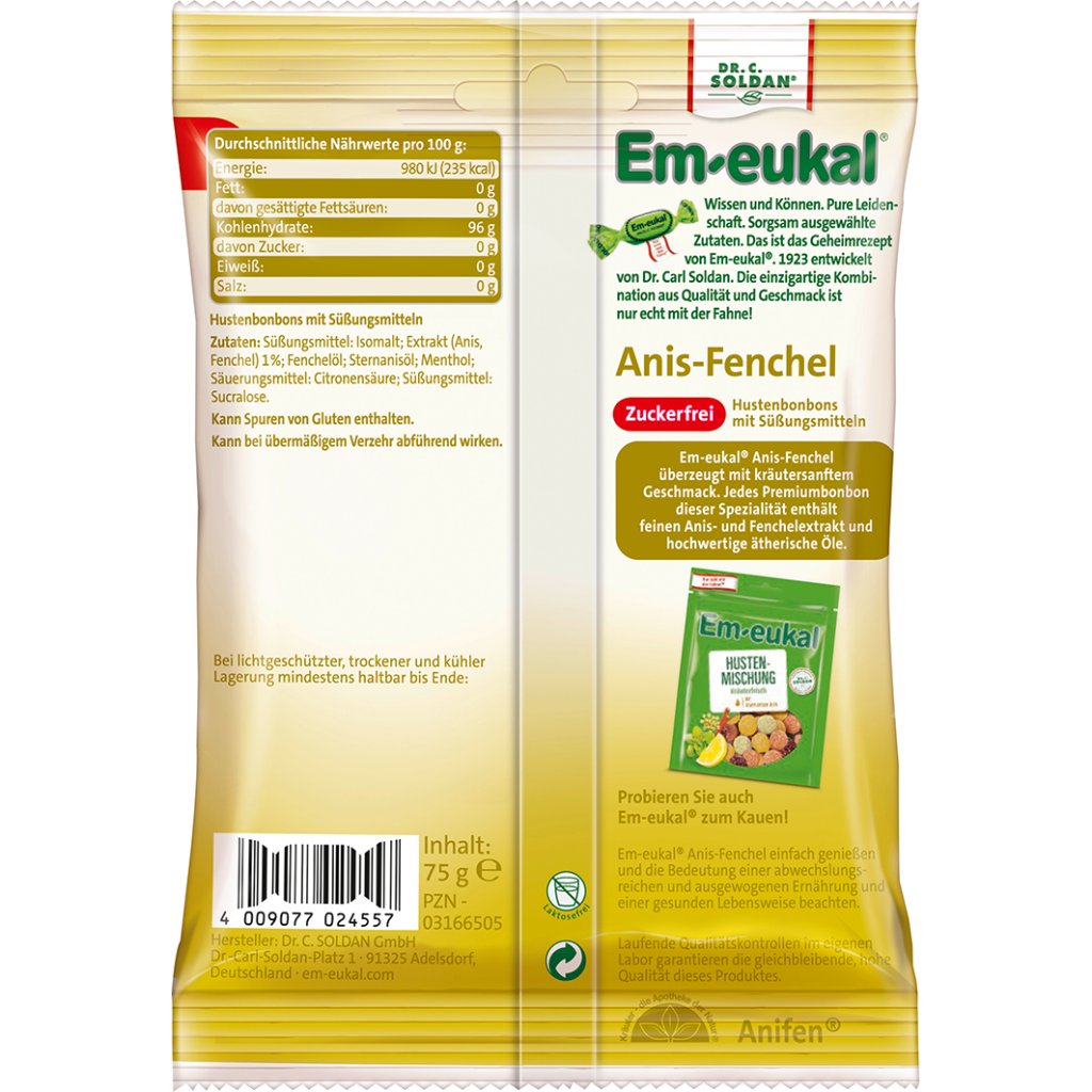 EM-EUKAL Bonbons Anis Fenchel zuckerfrei