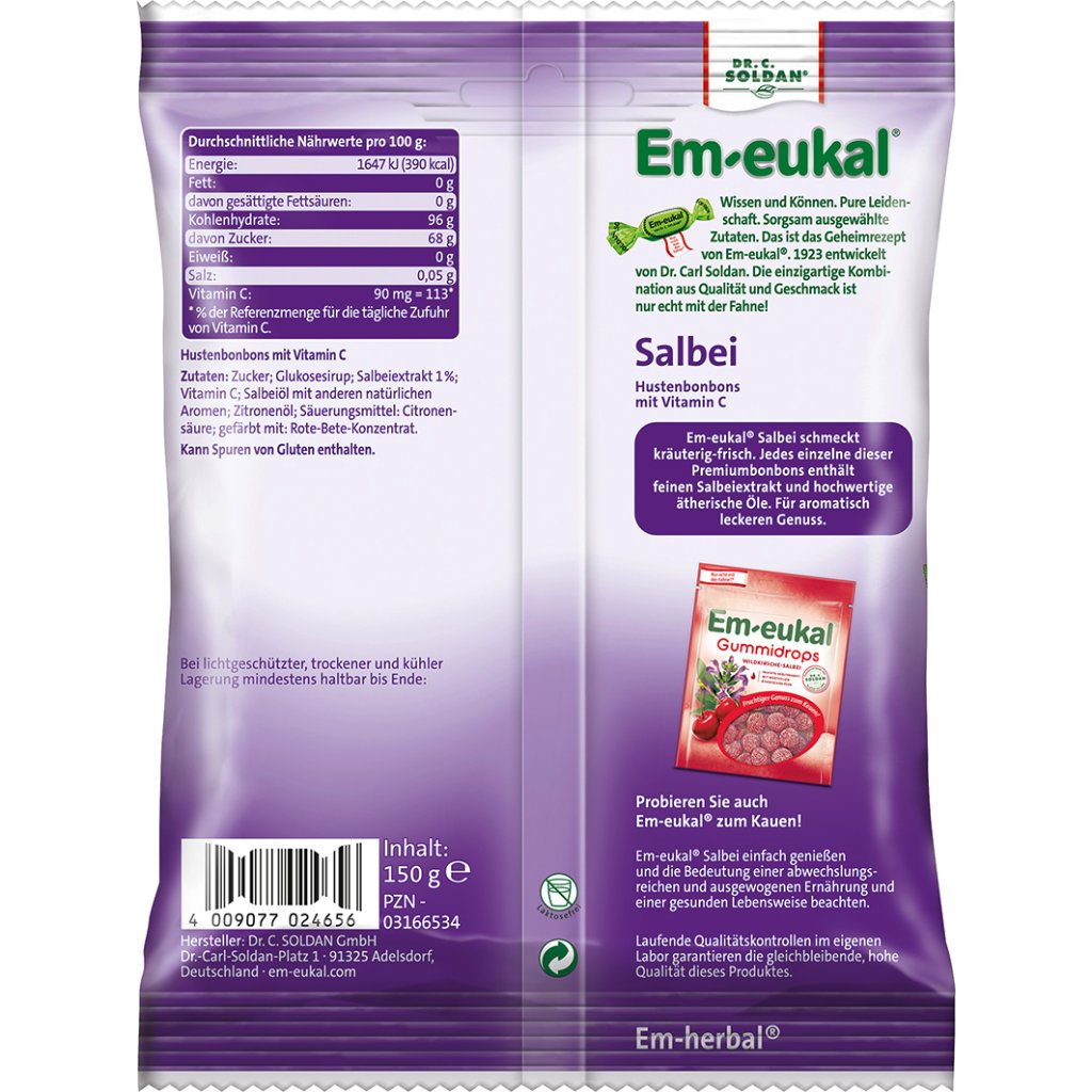 EM-EUKAL Bonbons Salbei zuckerhaltig