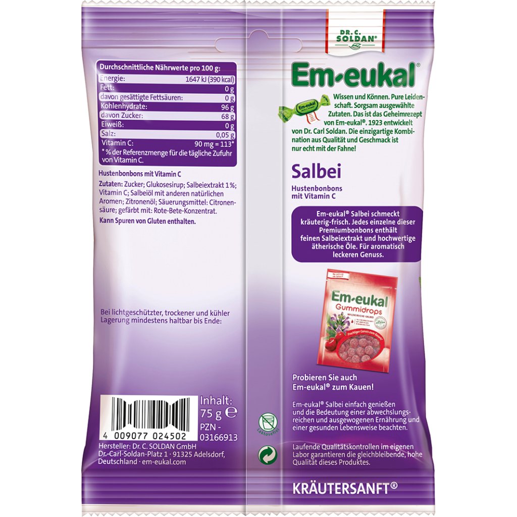 EM-EUKAL Bonbons Salbei zuckerhaltig