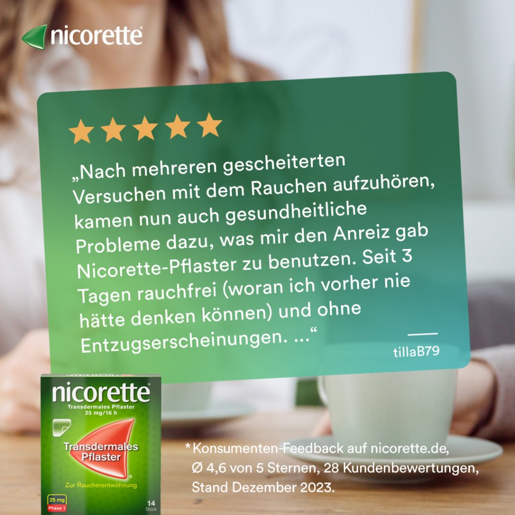 nicorette® TX Pflaster 25 mg 7 St. zur Raucherentwöhnung