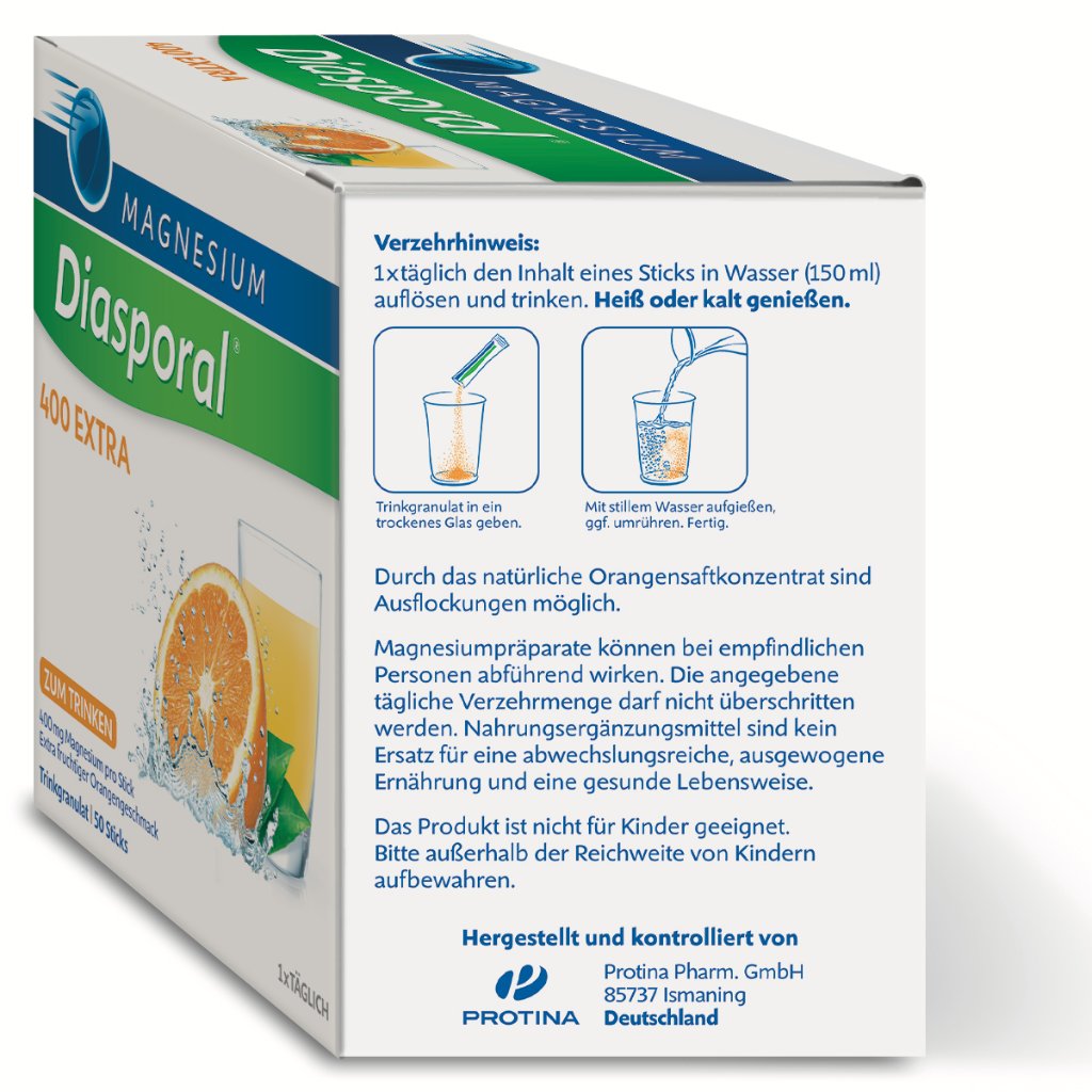Magnesium-Diasporal® 400 EXTRA Trinkgranulat, 50 Sticks