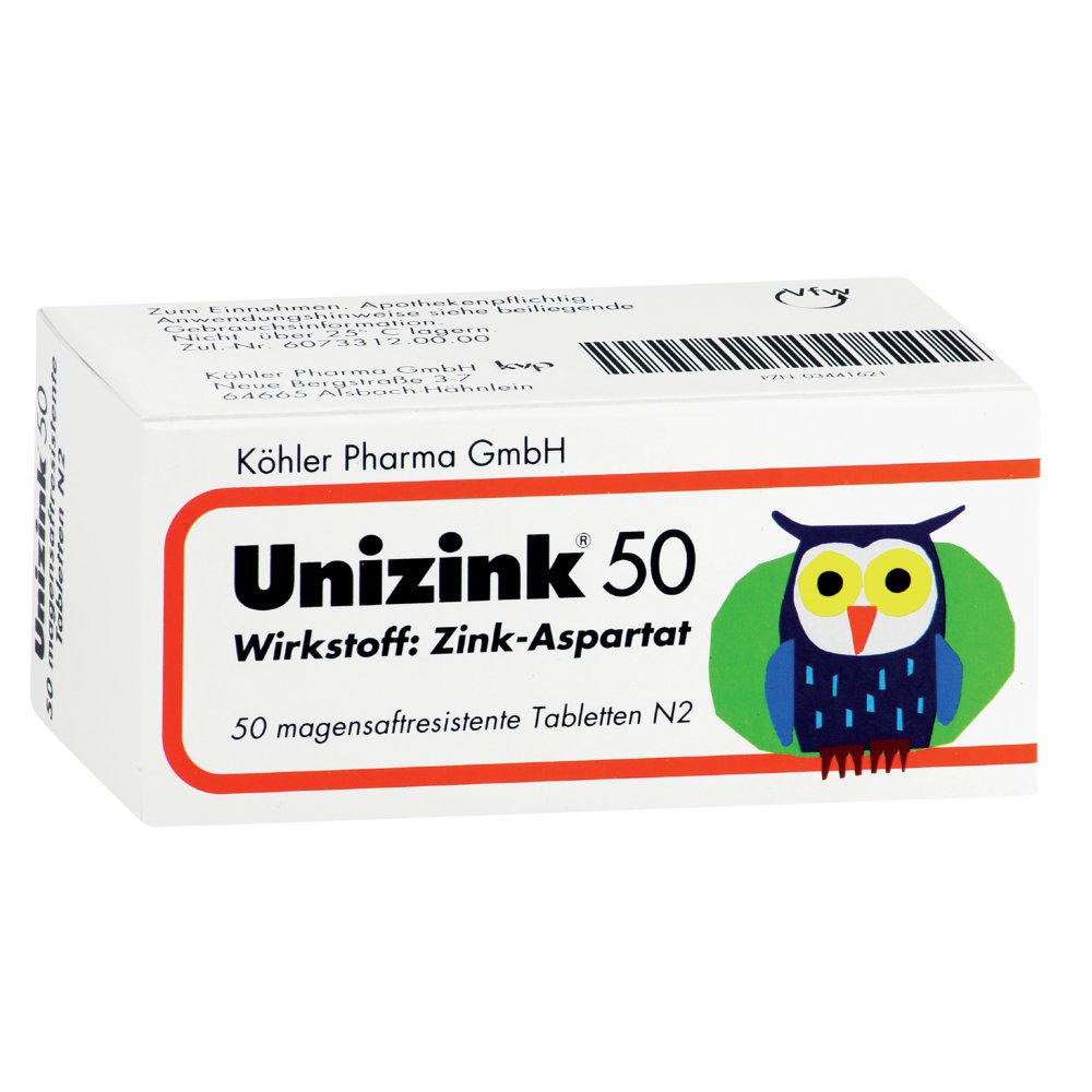 UNIZINK 50 magensaftresistente Tabletten