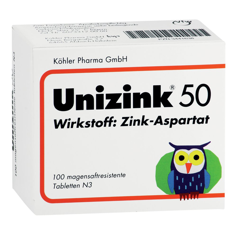 UNIZINK 50 magensaftresistente Tabletten