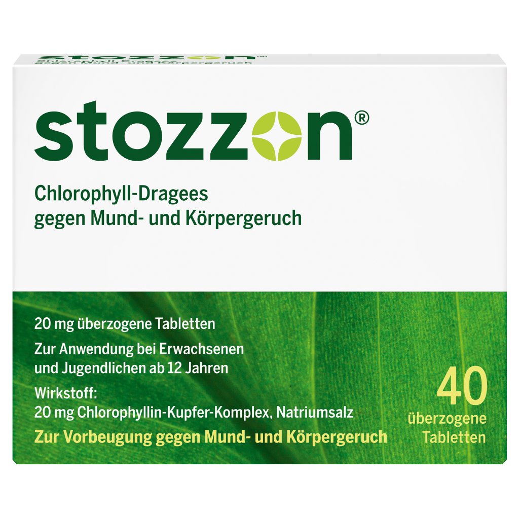 Stozzon Chlorophyll-Dragees gegen Mund- und Körpergeruch
