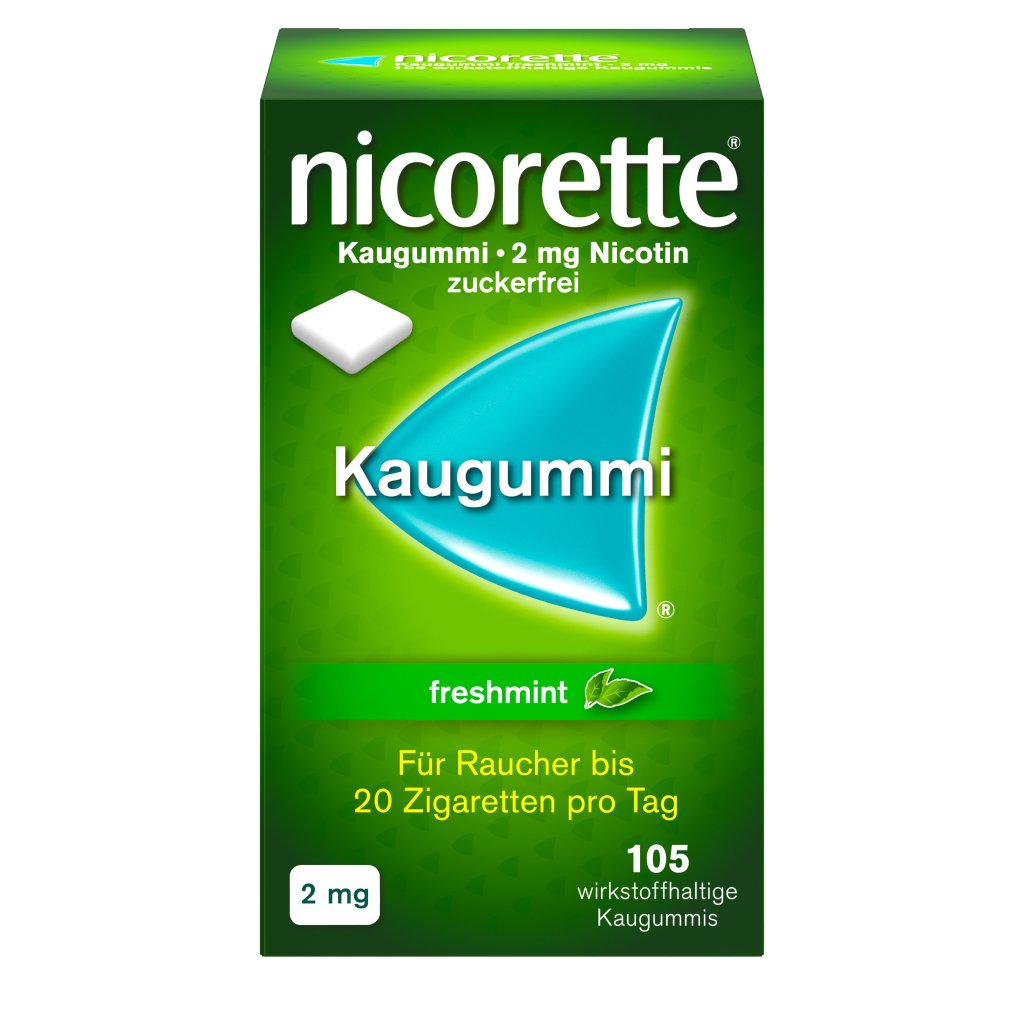 nicorette® Kaugummi freshmint mit 2 mg Nikotin zur Raucherentwöhnung