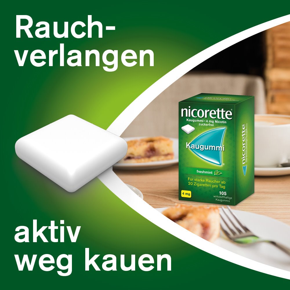 nicorette® Kaugummi freshmint mit 4 mg Nikotin zur Raucherentwöhnung